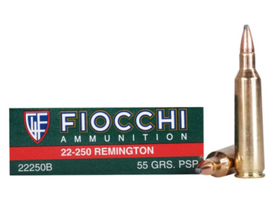 Fiocchi 22-250 Remington Ammunition FI22250B 55 Grain Pointed Soft Point 20 Rounds