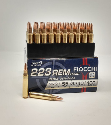 Fiocchi 223 Rem Ammunition 223ARD10 55 Grain Full Metal Jacket Boat Tail CASE 1000 Rounds