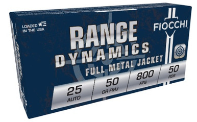 Fiocchi 25 Auto Ammunition FI25AP 50 Grain Full Metal Jacket 50 rounds