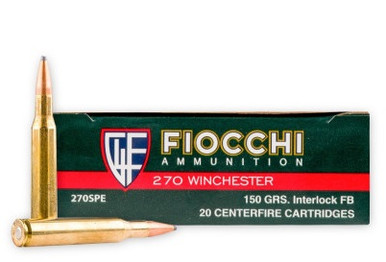 Fiocchi 270 Winchester Ammunition FI270SPE 150 Grain Pointed Soft Point 20 Rounds