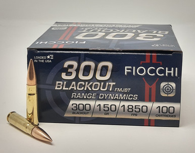 Fiocchi 300 AAC Blackout Ammunition FI300BARD1 150 Grain Full Metal Jacket 100 Rounds