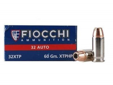 Fiocchi 32 Auto Ammunition FI32XTP 60 Grain XTP Jacketed Hollow Point 50 rounds
