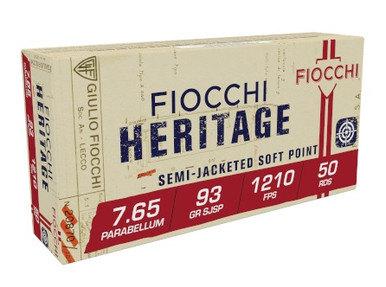Fiocchi 30 Luger Ammunition FI765B 93 Grain Semi Jacketed Soft Point 50 rounds