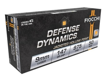 Fiocchi 9mm Ammunition FI9APDHP 147 Grain Jacketed Hollow Point 50 rounds