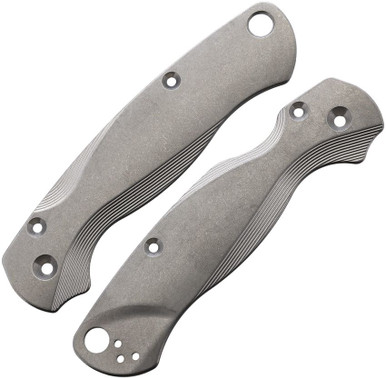 Flytanium Lotus Stonewashed Titanium Scales for Spyderco Paramilitary 2 Knife
