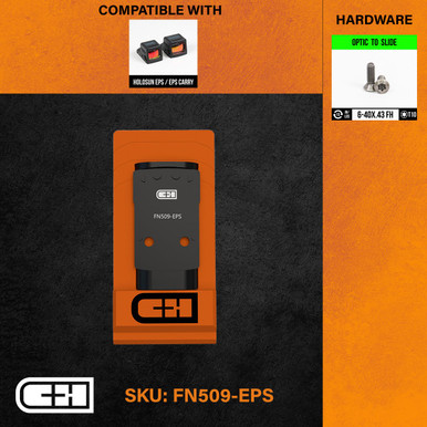 C&H Precision FN 509, FN 510, and FN 545 V4 MIL / LEO to Holosun EPS / EPS Carry Adapter Plate - Anodized Black Finish, Includes Mounting Hardware