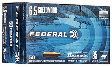 Federal 6.5 Creedmoor Ammunition Varmint And Predator 95 Grain Ballistic Tip 50 Rounds