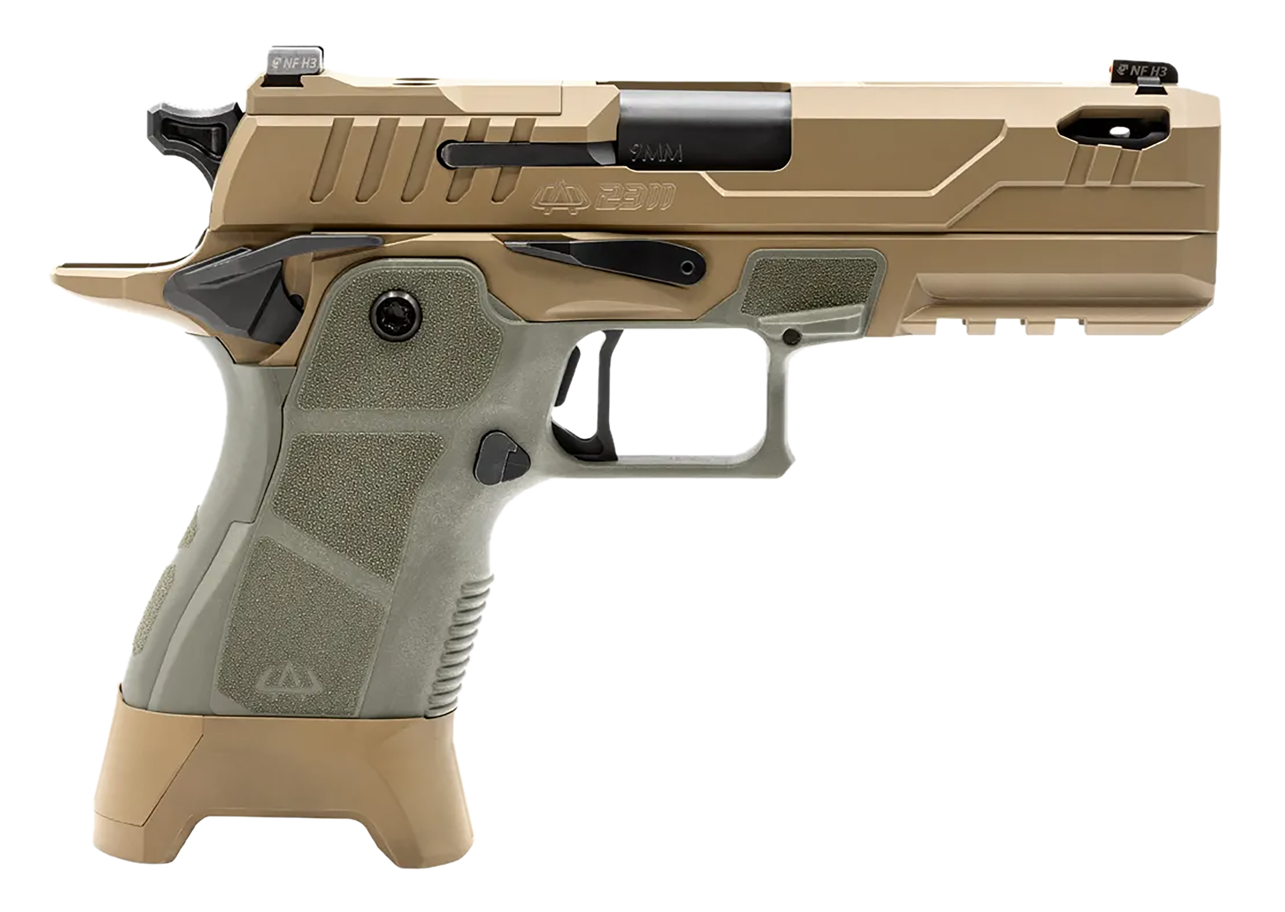 OA DEFENSE 2311 Pro Plus w/Kit Optic Ready Pistol OA2311CPROPLSHDSPRT17, 9mm Luger, 4.25in, Sage Metal Module, High Desert Finish, 17 Rds
