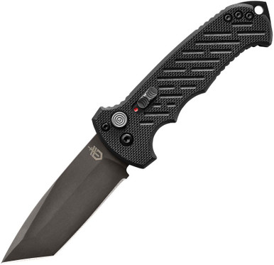 Gerber 06 AUTO Folding Knife - 3.8" S30V Black Plain Tanto Blade, Black G10 Handles - 30-001296