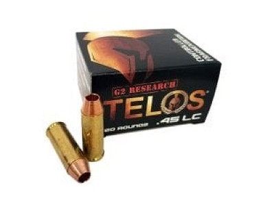 G2 Research 45 Long ColtAmmunition Telos G2TELOS45LC 160 Grain Hollow Point 20 Rounds