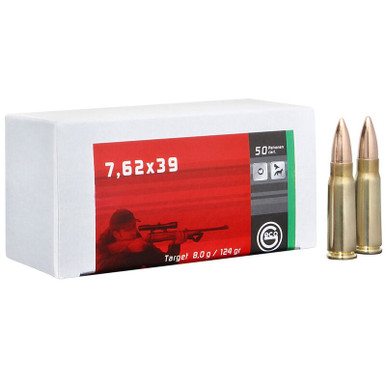 Geco 7.62x39mm Ammunition GE2317812 124 Grain Full Metal Jacket 50 Rounds