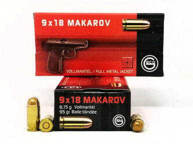 Geco 9x18 Makarov Ammunition 294540050 95 Grain Full Metal Jacket 50 Rounds