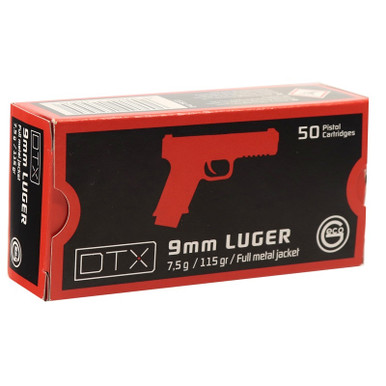 Geco DTX 9mm Ammunition GECO220250050 115 Grain Full Metal Jacket 50 Rounds