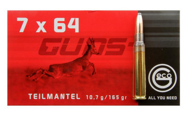 Geco 7x64 Ammmunition GECO231240020 165 Grain Teilmantel Soft Point 20 Rounds