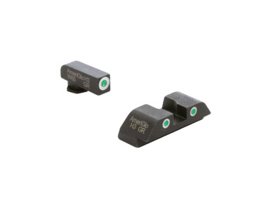 AmeriGlo Classic Sight Set 3-Dot Night Sights for Glock Gen 5 9/40 - Green Front with White Outline, Green with White Outline Rear, Matte Finish, Black