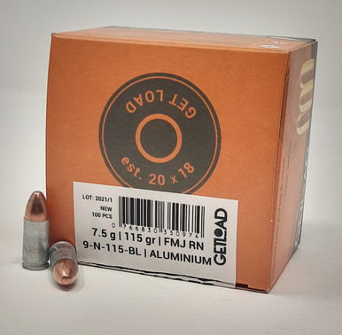 Get Load 9mm Luger Ammunition GL9N115BL 115 Grain Full Metal Jacket 100 Rounds