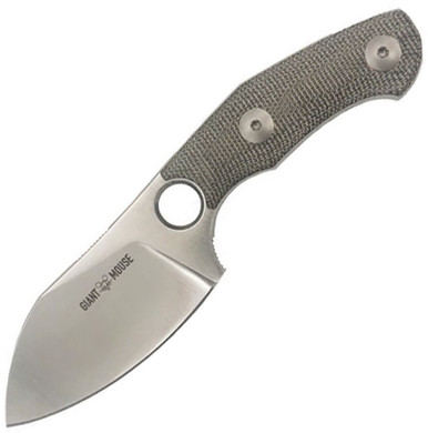 GiantMouse GMF1-MG EDC Fixed Blade Knife 2.6" N690 Satin Green Micarta