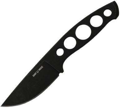 GiantMouse GMF5 Fixed Blade Knife 3.2" Bohler N690 Steel Black PVD Skeletonized Steel Handle Black - 13372