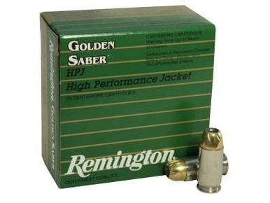 Remington 45 Auto +P Ammunition Golden Saber GS45APC 185 Grain Brass Jacketed Hollow Point 25 rounds