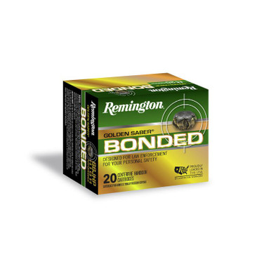 Remington Golden Saber 40 S&W Ammunition GSB40SWBB 180 Grain Bonded Jacket Hollow Point 20 Rounds
