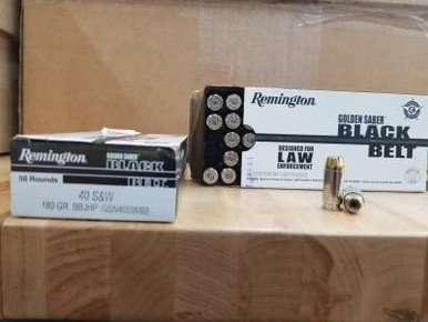 Remington 40 S&W Ammunition Black Belt GSN40SWBB 180 Grain 50 rounds