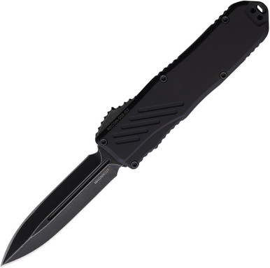 Guardian Tactical 035 Recon G2 OTF Knife - 3.5" CPM-Magnacut Black Dagger Blade, Black Aluminum Handles