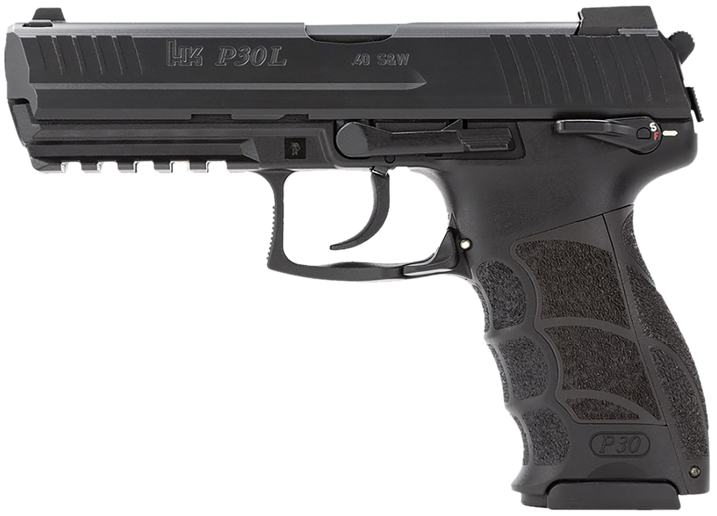 Heckler & Koch P30L V3 Pistol 81001096, 40 S&W, 4.45in, Black Interchangeable Backstrap Grips, Black Finish, 10 Rds
