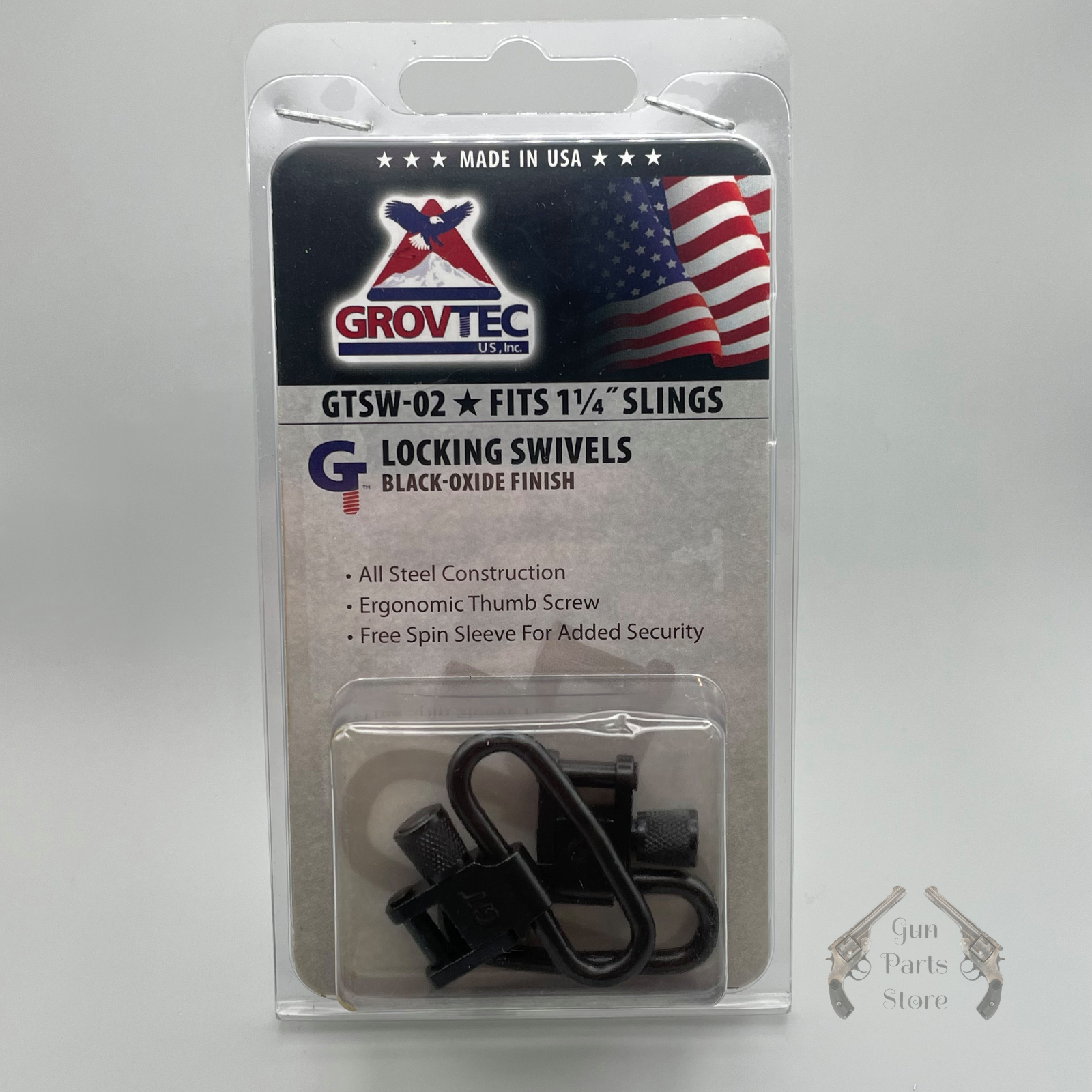 Grovtec 1.25" Loop Locking Swivel Pair Black Oxide – GTSW02