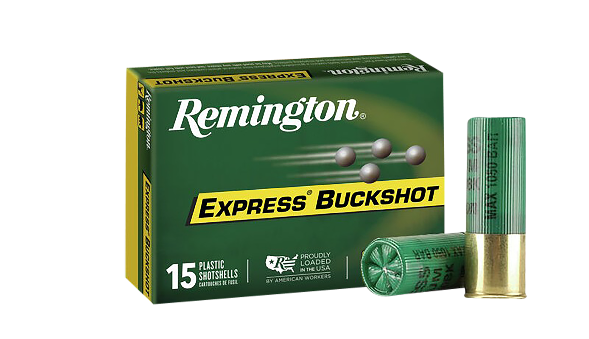 Remington Express Buckshot Shotshells 26876, 12 Gauge, 2-3/4", 9 Pellets, 1325 fps, #00 Buckshot, 15 Rds/box