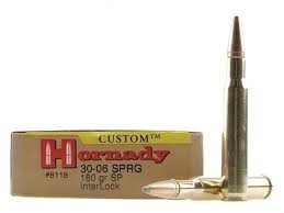 Hornady 30-06 Custom H8118 180 grain Interlock Spire Point 20 rounds