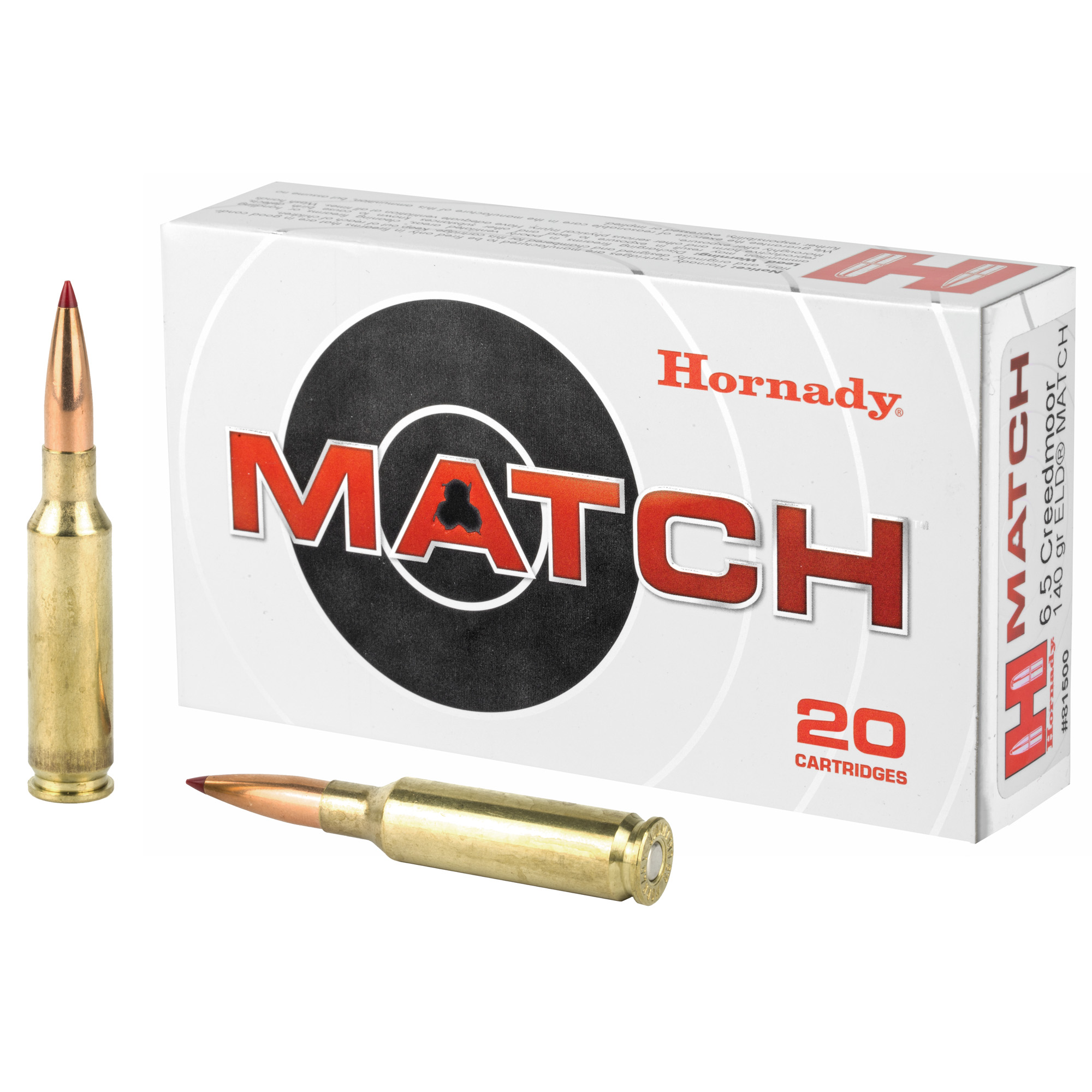 Hornady Match 6.5 Creedmoor Ammo 140 grain Tipped Box of 20 Rounds 81500