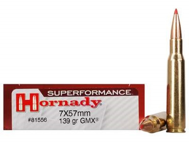 Hornady 7x57mm (7mm Mauser) Ammunition Superformance H81556 139 Grain GMX 20 rounds