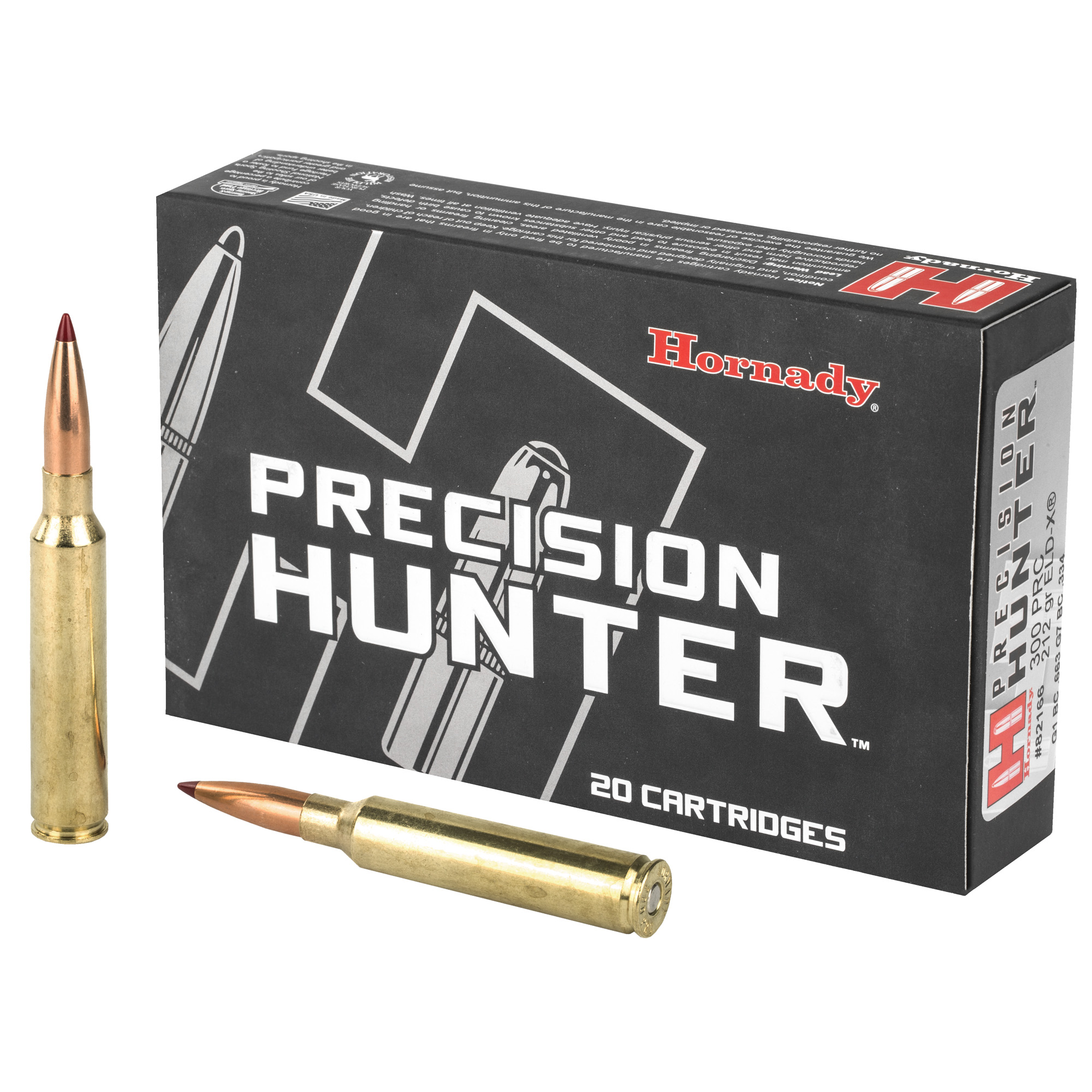 Hornady Precision Hunter 300 PRC Ammo 212 grain ELD-X Tipped Box of 20 Rounds 82166