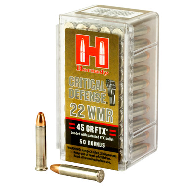 Hornady Critical Defense 22WMR 45 Grain FTX Personal Defense Rounds - 50 Round Box