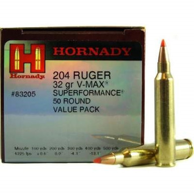 Hornady 204 Ruger H83205 32 gr V-MAX 50 rounds