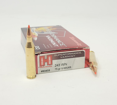 Hornady 243 Win Superformance Varmint H83433 75 gr V-MAX 20 rounds