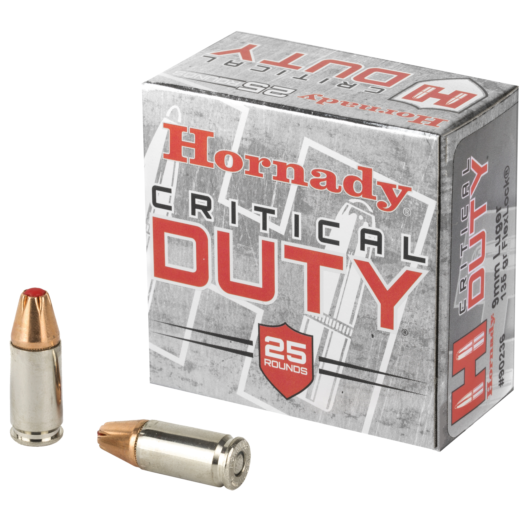 Hornady Critical Duty 9mm Luger Ammo 135 grain FlexLock Box of 25 Rounds 90236 - Online Only