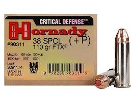 Hornady Critical Defense 38 SPCL +P, 110 gr, FTX, H90311, 25 rounds