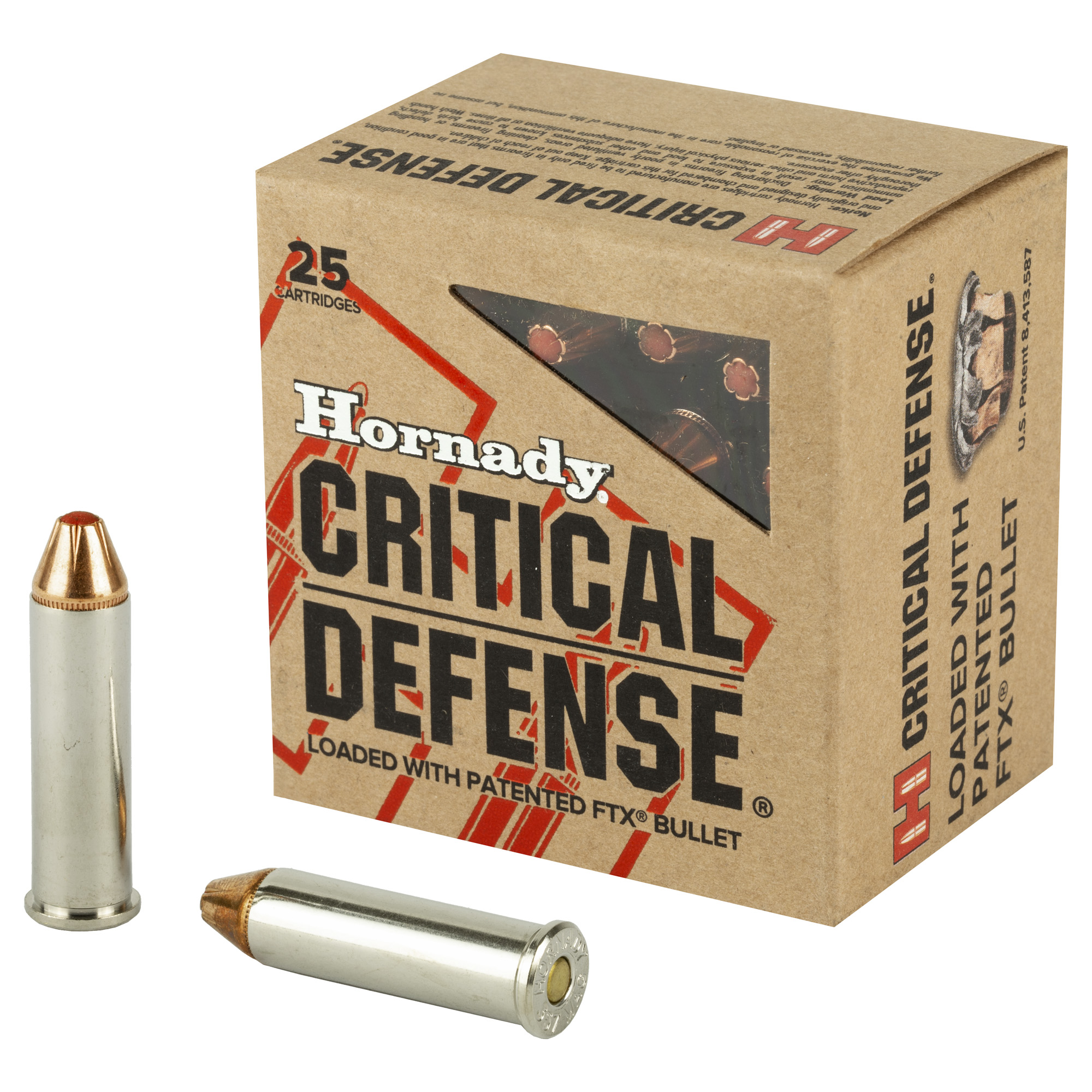 Hornady Critical Defense 357 Magnum Ammo 125 grain FTX Case of 250 Rounds 90500