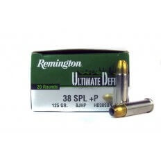 Remington 38 Special +P Ammunition Ultimate Defense HD38SBN 125 Grain Bonded Jacketed Hollow Point 20 rounds