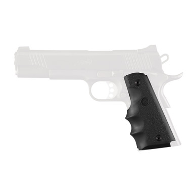 Hogue 1911 Government Model Rubber Grip with Finger Grooves - Black