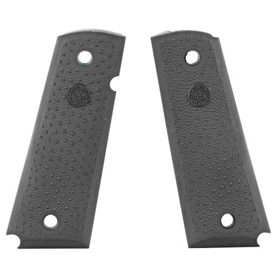 Hogue 1911 Government Model Cobblestone OverMolded Rubber Grip Panels with Palm Swells - Black