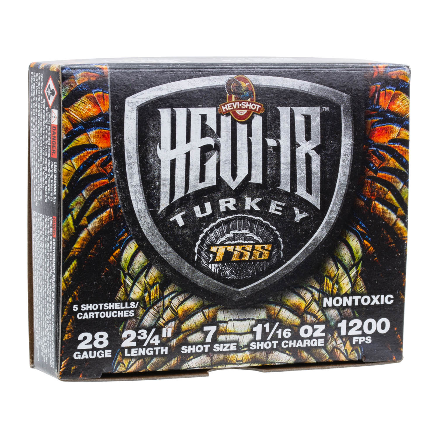 Hevi Shot Hevi-18 TSS Turkey Ammunition, 28ga. 2-3/4" 1-1/16oz. #7 Shot, 5 Round Box