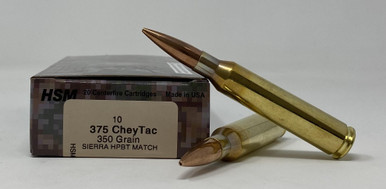 HSM 375 CheyTac Ammunition HSM-375CT-4-N 350 Grain Hollow Point Boat Tail 10 Rounds