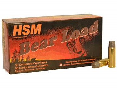 HSM 45 Colt +P Bear Load 325 Grain Lead Wide Flat Nose Gas Check 50 rounds