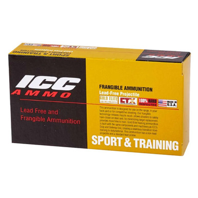 ICC 45 Auto Ammunition ICC45 155 Grain Lead Free Frangible Hollow Point 50 Rounds