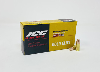 ICC Ammo 9mm Luger Ammunition ICC9 100 Grain Lead Free Frangible Flat Point 50 Rounds