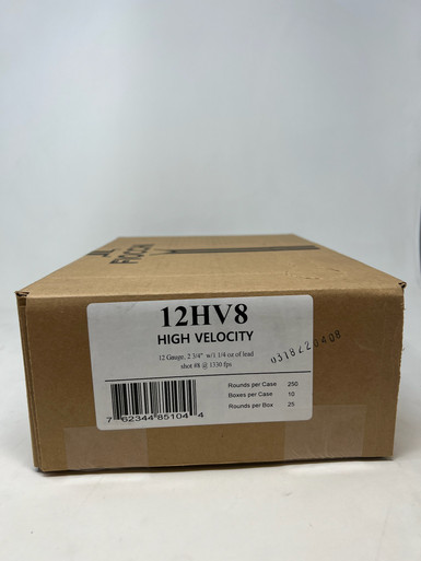 Fiocchi 12 Gauge Ammunition FI12HV8CASE 2-3/4" 1-1/4oz #8 shot 1330 FPS Case 250 Rounds