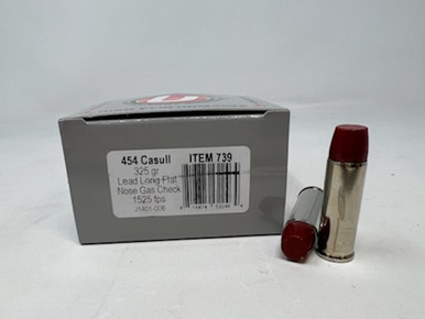 Underwood 454 Casull Ammunition UW739 325 Grain Long Wide Nose Gas Check Hi-Tek Coated Hard Cast20 Rounds