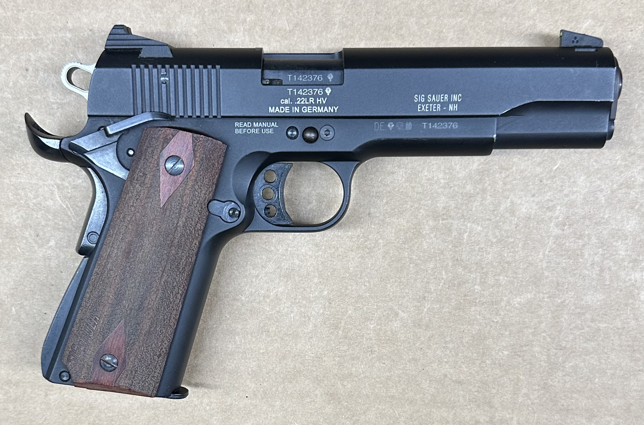 Used Sig Sauer 1911 22 LR 5" Barrel Four 10 Round Mags 1911-22-B